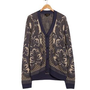 Truth Knit Cardigan Sweater Men’s  Navy Button Front NWT 100% Cotton